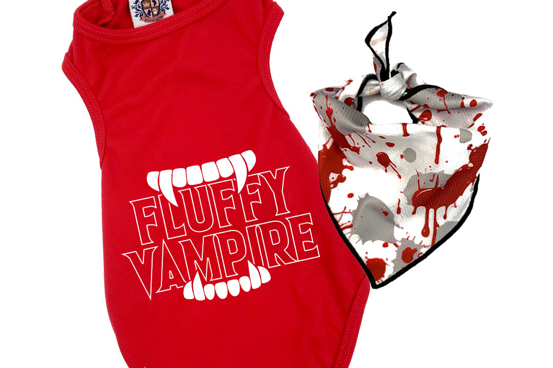 Halloween Dog Bandana Costume | Fluffy Vampire